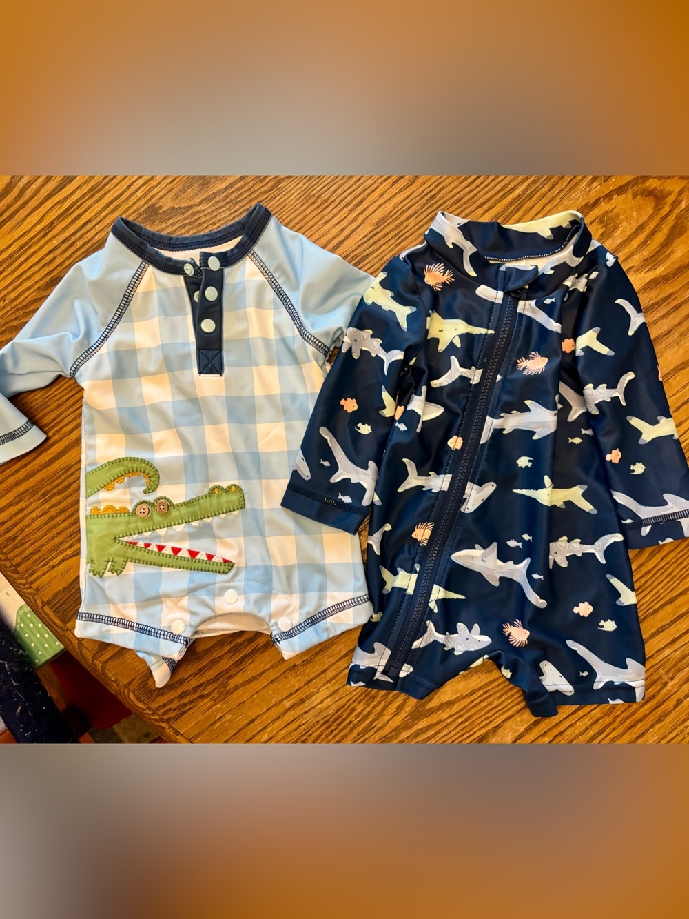 Kids Blue Shark Swimsuit Set 0-3 months